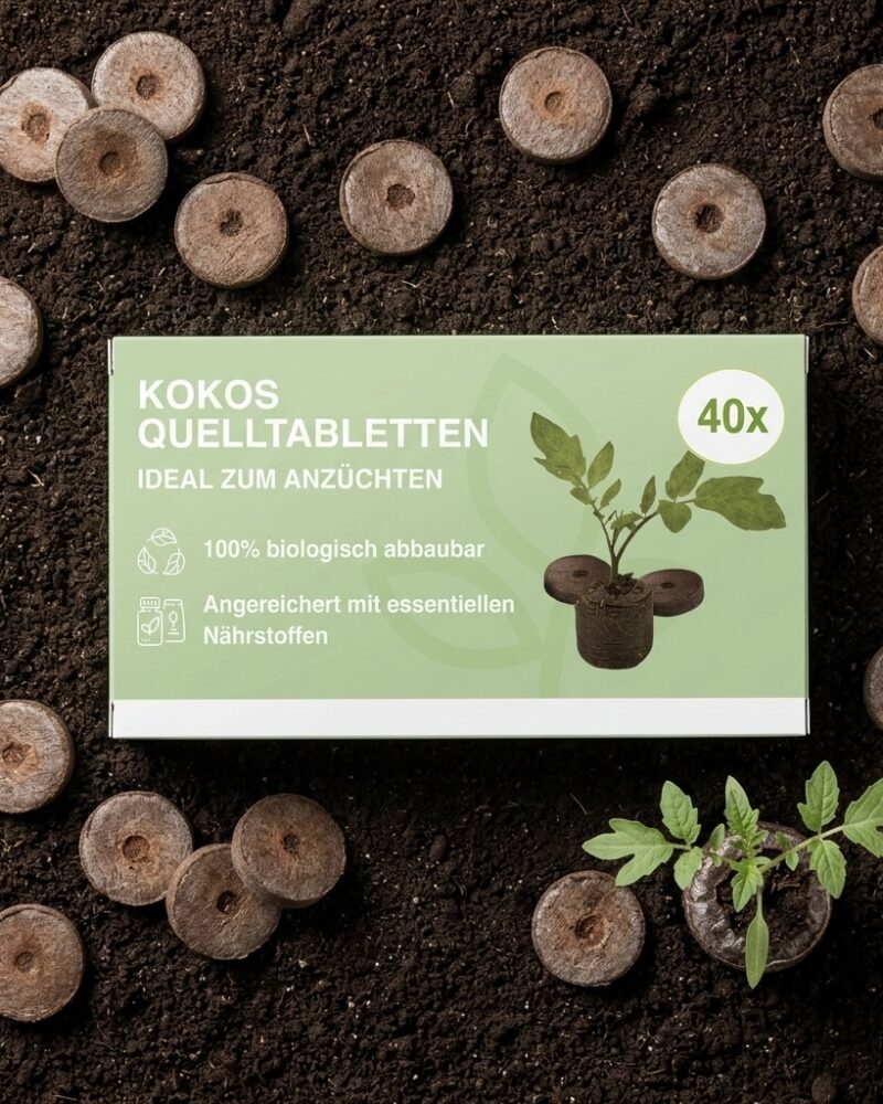 Yayago Kokos Quelltabletten mit Startnährstoffen – 40 / 140 Anzuchttabs für Gemüse, Blumen & Zimmerpflanzen