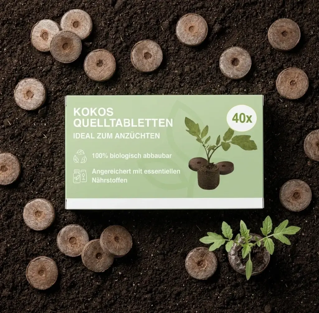 Aufgequollene Kokoserde lockeres Substrat pflanzfertig